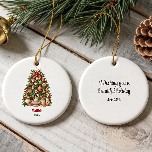 Pottery Christmas Tree Personalized Ceramic Ornament