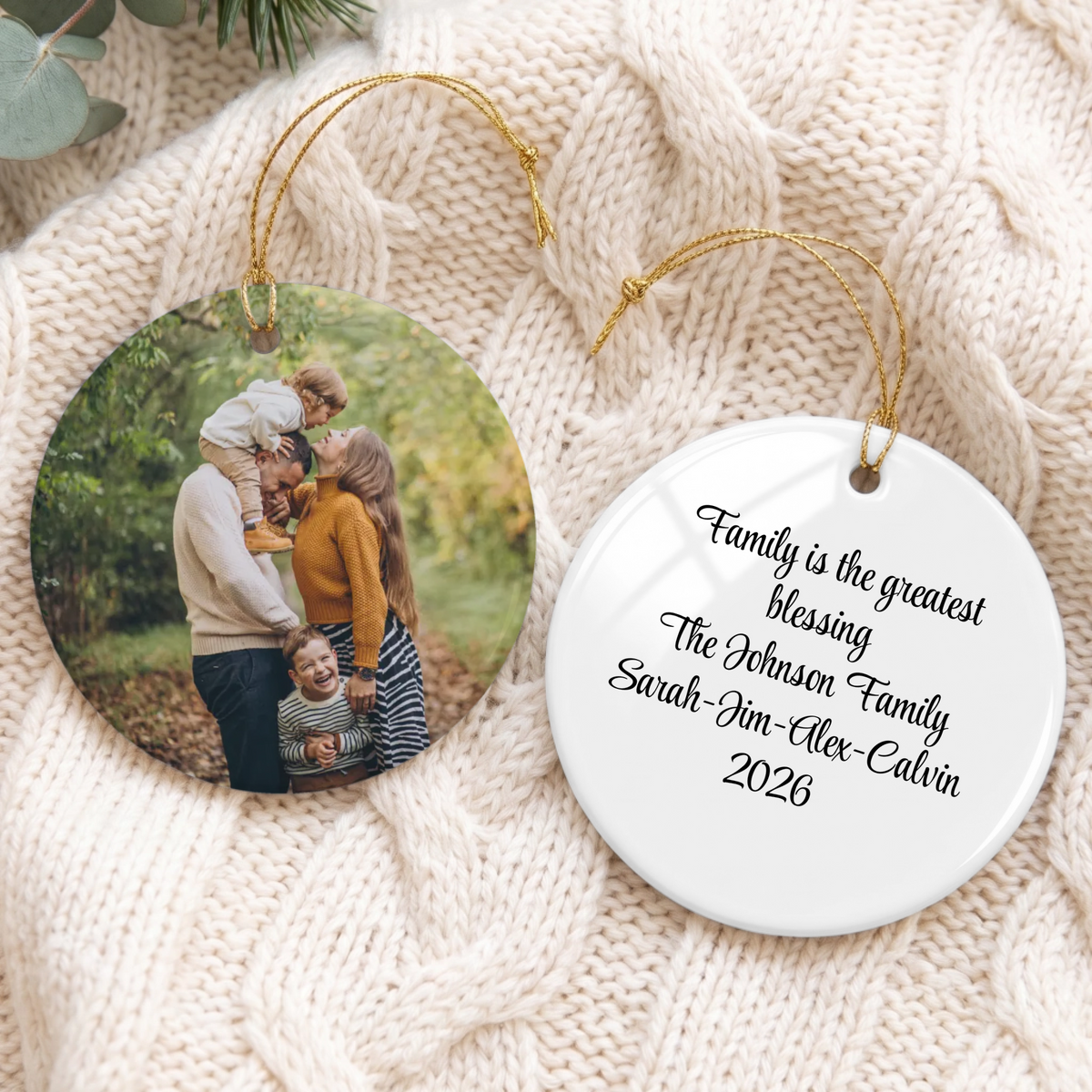 Photo Round Ceramic Ornament
